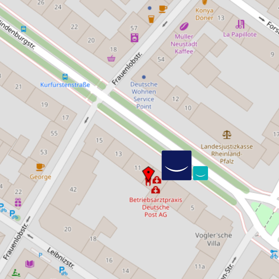 Standort der Zahnarztpraxis Dr. Scholz